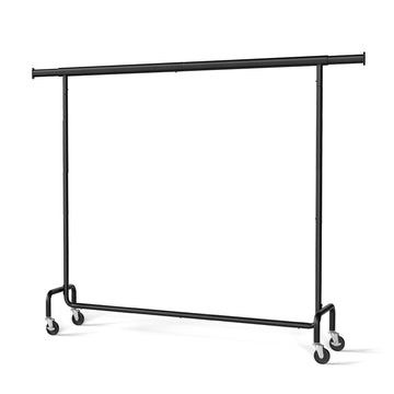 Kledingrek op wielen, uitschuifbaar, tot 110 kg | Zwart | 160-200x45x162.9 cm