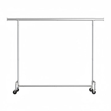 Kledingrek op wielen met uitschuifbare stang tot 110 kg | Zilver | 160-200x45x162,9 cm