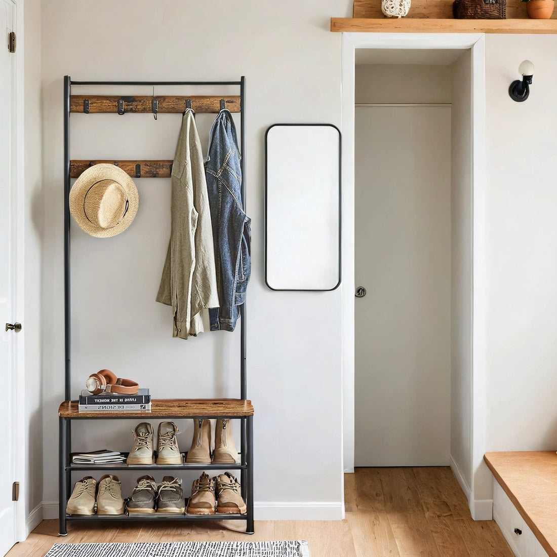 Kleiderständer - Garderobe - platzsparendes Design - 70 x 175 x 32 cm