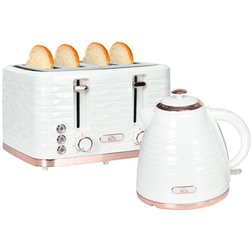 2-in-1 broodrooster en waterkoker | Kleur: Wit | Afmetingen: 19.5x24.1x23.2 cm