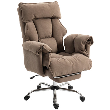 Ergonomische bureaustoel met kantelbare rugleuning | Kleur: Bruin | Afmetingen: 80x80x106-140 cm