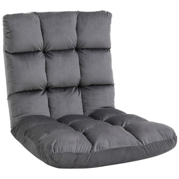 3-in-1 vlooressofa, fauteuil en bed | Kleur: Donkergrijs | Afmetingen: 55x71x53,5 cm