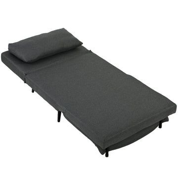 3-in-1 slaapfauteuil met verstelbare rugleuning | Kleur: Donkergrijs | Afmetingen: 90x89x79 cm