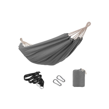Hangmat - Grijs katoen/polyester - draagbaar - lichtgewicht - 210 x 150 cm - 2,34 kg - 300 kg