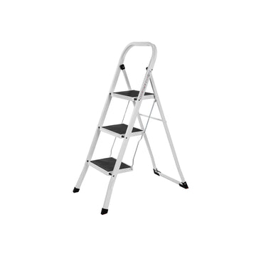 Opvouwbare huishoudtrap - metalen opstap - stevig staal - 150 kg - 46,5 x 117 x 4,5 cm
