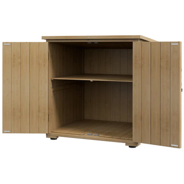 Houten tuinkast voor tuingereedschap | Kleur: Natuurlijk hout | Afmetingen: 88x77.5x83/90 cm