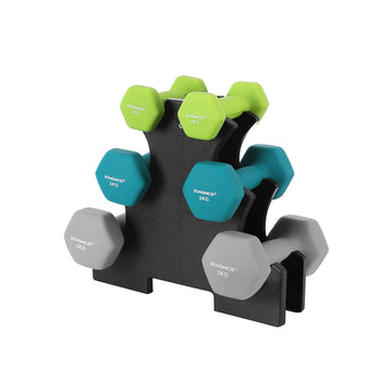 Dumbbellset voor krachttraining – neopreen – 1–3 kg – 13,5 x 6,5 x 6 cm