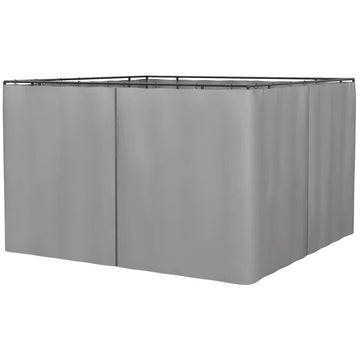 Gazebo zijwanden 3x3 m, 4-delig | Kleur: Lichtgrijs