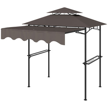 Grillpaviljoen - Barbecuepaviljoen met dak | Kleur: Bruin | Afmetingen: 149x242x248 cm