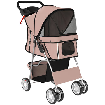 Opvouwbare hondenbuggy voor kleine honden tot 10 kg | Kleur: Koffie | Afmetingen: 44x77x102 cm
