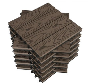 WPC terrastegels met houtlook en kliksysteem 22 stuks 2 m² | 30x30x2 cm