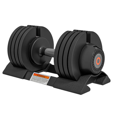 Verstelbare dumbbell met antisliphandgreep | Kleur: Zwart | Afmetingen: 18x37x18 cm