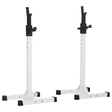 Dumbbellstandaard set van 2 - verstelbaar | Kleur: Wit+Zwart | Afmetingen: 48x52x105-160 cm