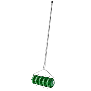 Handmatige gazonbeluchter met 30 spikes - 45 cm | Kleur: Groen | Afmetingen: 21x45x140 cm