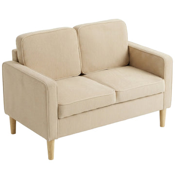 2-zitsbank met opbergruimte en 2 kussens | Kleur: Beige | Afmetingen: 117x63x79 cm