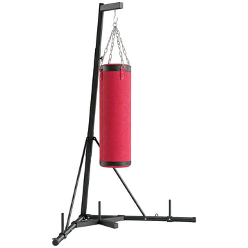 Bokszakstandaard met bokszak | Kleur: Rood | Afmetingen: 91x175x185-231 cm