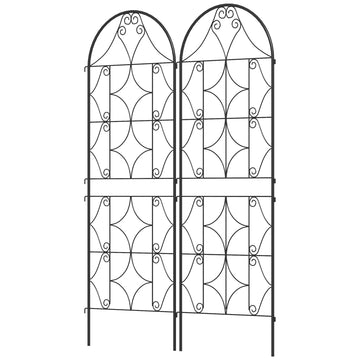 Metalen plantenrek set van 2 - Klimrek voor klimplanten | Kleur: Zwart