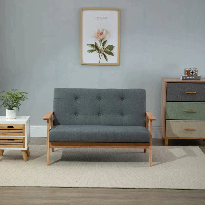 2-zits slaapbank in Scandinavische stijl | Kleur: Grijs | Afmetingen: 115x66,5x73 cm