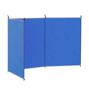 Opvouwbaar windscherm camping met draagtas | Kleur: Blauw | Afmetingen: 1x450x150 cm