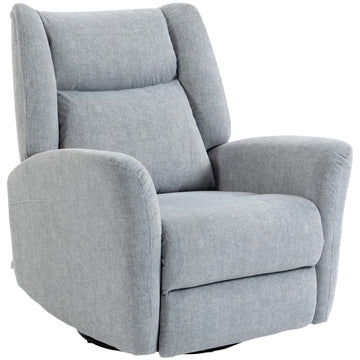 Draaibare relaxfauteuil met ligfunctie | Kleur: Lichtgrijs | Afmetingen: 88x91x102 cm