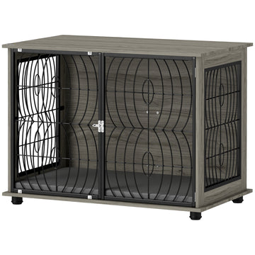 Hondenbench voor grote honden met wasbaar kussen | Kleur: Grijs | Afmetingen: 60x100x73.5 cm