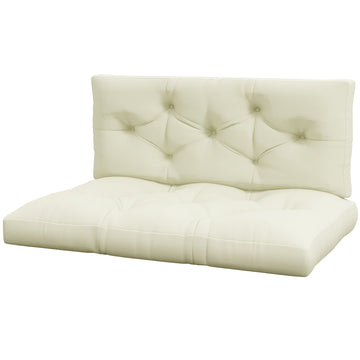 Tuinbankkussen set - Zit- en rugkussen | Kleur: Wit | Afmetingen: 80x120x12 cm