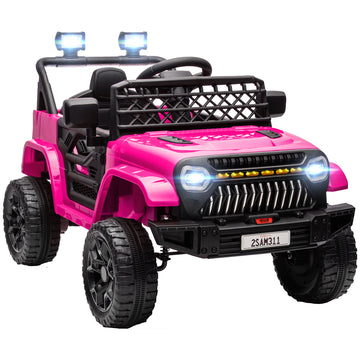Kinderauto elektrisch 12V met afstandsbediening | Kleur: Roze | Afmetingen: 62,5x95x65 cm
