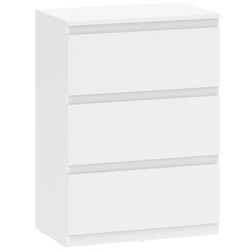 Ladekast met 3 lades - Witte opbergkast | Kleur: Wit | Afmetingen: 55x34x75 cm