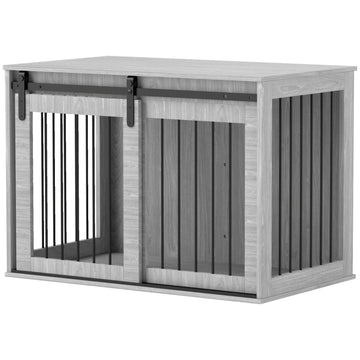 Hondenbench met ventilatie en schuifdeur | Kleur: Grijs | Afmetingen: 58x98x61 cm