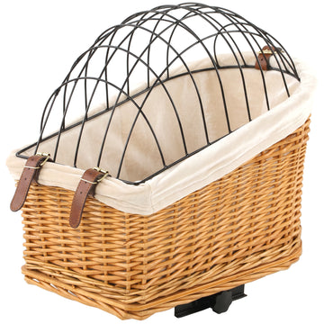 Fietsmand voor hond en kat, handgevlochten | Kleur: Bruin | Afmetingen: 32,5x50x43 cm