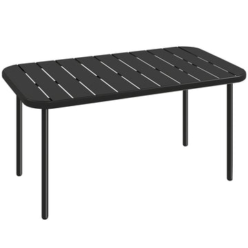 Stalen balkontafel - rechthoekige bijzettafel | Kleur: Zwart | Afmetingen: 90x50x43 cm