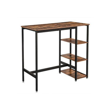 Bartafel 3 planken - donkerbruin hout - 109 x 60 x 100 cm