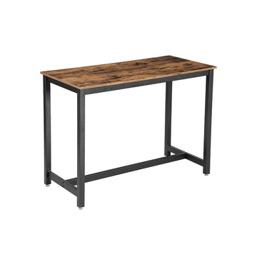 Bartafel - Bistrotafel - Keukentafel - Spaanplaat/IJzer - Donkerbruin/Vintage - 120 x 60 x 90 cm