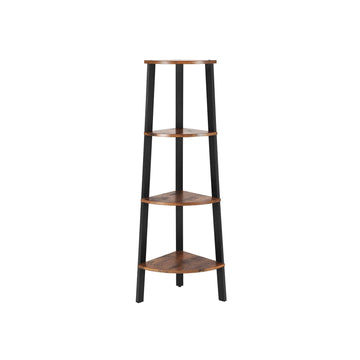 Hoekrek - Ladderrek - Vintage bruin-zwart - Spaanplaat - Staal - 34 x 125 x 34 cm