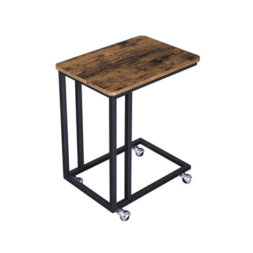 Serveerwagen op wielen - Opvouwbare serveertafel - Vintage bruin-zwart - 50 x 55 x 35 cm