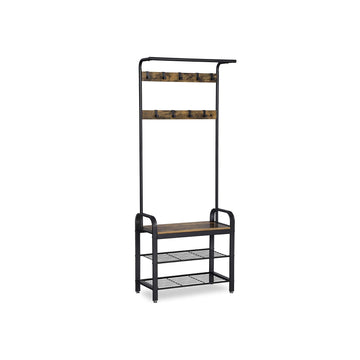Vintage garderobekast met ijzeren haken - kledingrek - 72 x 183 x 33,7 cm
