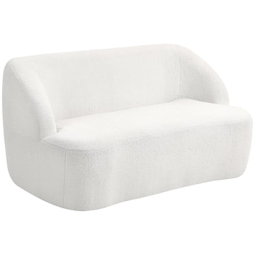 Witte 2-zitsbank met gebogen ontwerp | Kleur: Wit | Afmetingen: 142x85x73,5 cm
