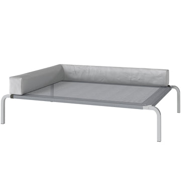Hondenbed voor buiten met L-vormig kussen - Grijs | Kleur: Grijs | Afmetingen: 75x110x30 cm