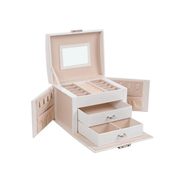 Sieradendoos - reisorganizer - kunstleer - afsluitbaar - 17,5 x 13,5 x 12 cm