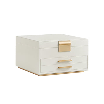 Sieradendoos met spiegel en fluwelen binnenkant - 23 x 23 x 14 cm