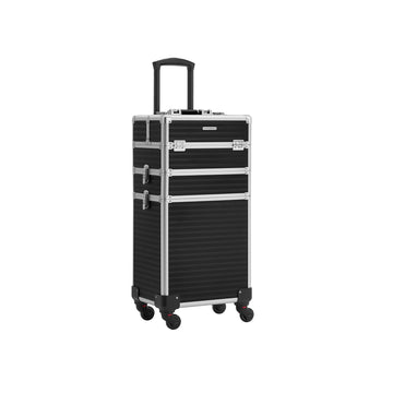 Make-upkoffer op wielen | Zwart | 35,7x27x72,5 cm