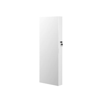 Hangende sieradenkast met spiegel | Wit | 37,5x9,7x108 cm