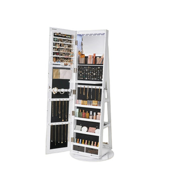 Sieradenkast met spiegel - frameloos - ruimtebesparend - 54,5 x 54,5 x 162 cm