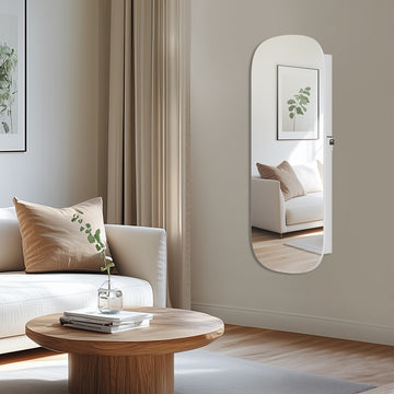 Wandkast met spiegel voor sieraden | Wit | 42x10x108 cm