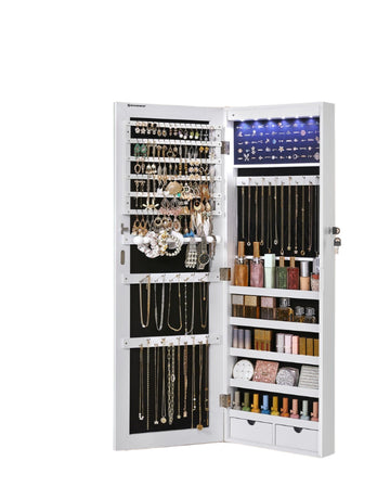 Sieradenkast met spiegel – wandkast – LED – 37 x 9,3 x 108 cm