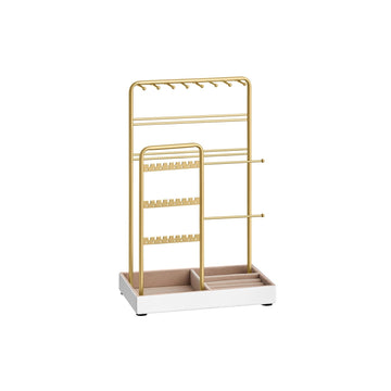 Sieradenstandaard, oorbelhouder en kettingorganizer - metaal - 11,5 x 19,6 x 30,8 cm