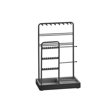 Sieradenstandaard - Kettinghouder - Oorbelorganizer - Metaal en MDF - 11,5 x 19,6 x 30,8 cm