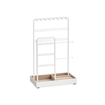 Sieradenstandaard met metalen frame - ruimtebesparend - 11,5 x 19,6 x 30,8 cm - wit