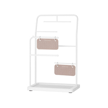 Sieradenstandaard - Oorbelhouder - Kettingorganizer - Staal en MDF - 13 x 21,5 x 33,7 cm