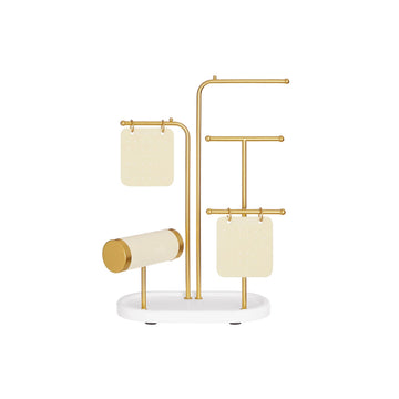 Sieradenstandaard - oorbelhouder - kettingdisplay - goud - 10,8 x 20,4 x 31,5 cm